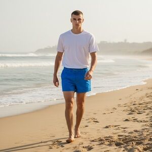 SEARS Men’s Vintage Swimwear Blue w/ yellow stripe.